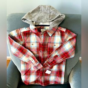 Carters Flannel button down hoodie - Size 6